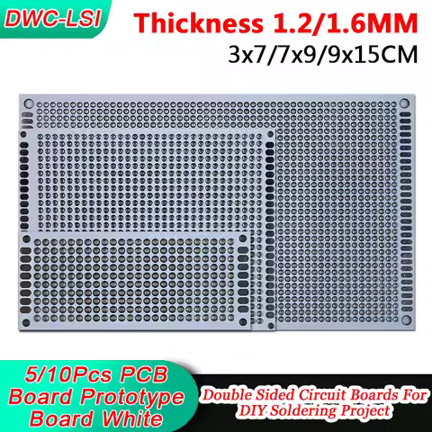 5/10PCS PCB Board Prototype Board White 3x7/7x9/9x15cm Thickness 1.2/1.6MM Double Sided Circuit Boar