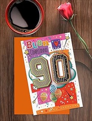 BIODEGRADABLE BIRTHDAY CARD (90th Birthday - Stars)