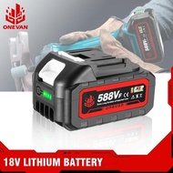 ONEVAN® 18V Battery with Charger,Rechargeable Replacement Battery fit for 18V Makita Cordless Tool