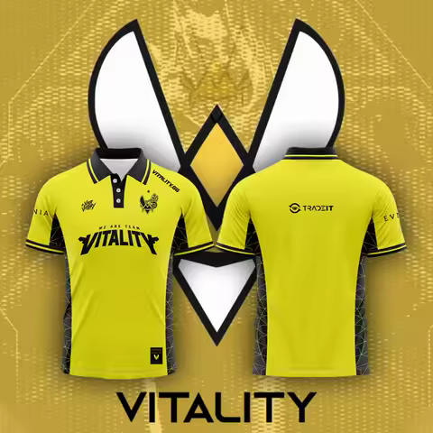 Custom Name Team Vitality Club 2025 POLO Shirt Uniform CS2 ZywOo Ropz Professional League Training J