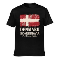 Good Quality Denmark Flag Pure Cotton Mens T-Shirt