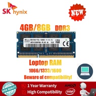 【Fast Shipping】SK hynix 4GB/8GB DDR3/DDR3L Notebook Memory RAM  SODIMM 1066/1333/1600MHz 204Pin 1.35V/1.5V RAM PC3-8500 10600 12800  RAM FOR  laptop