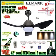 Elmark Ceiling Fan Pinkachu 42 inch Baby Fan with LED Light (3 blades) Remote Control Ceiling Fan El