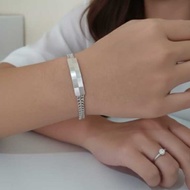 Titanium bracelet with plate model, chess motif, 17cm long and with additional small chains so that 