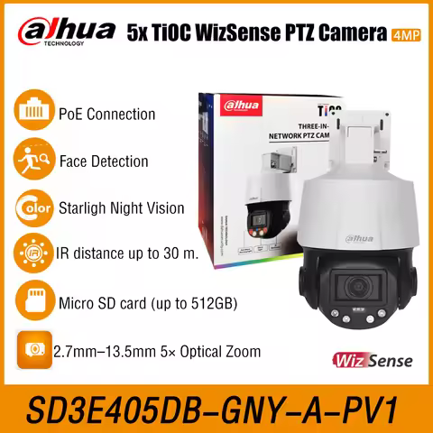Dahua SD3E405DB-GNY-A-PV1 SD3E410DB-GNY-A-PV1 4MP 2.7–13.5mm 5X 10x Zoom TiOC WizSense Network PTZ A