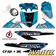 Ego Avantiz cover set CYAN + BLACK with sticker (3) BIRU CYAN HITAM "MOTOR ONESTORE"