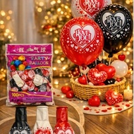 I LOVE YOU IOU motif latex balloons 100 pcs tongle brand