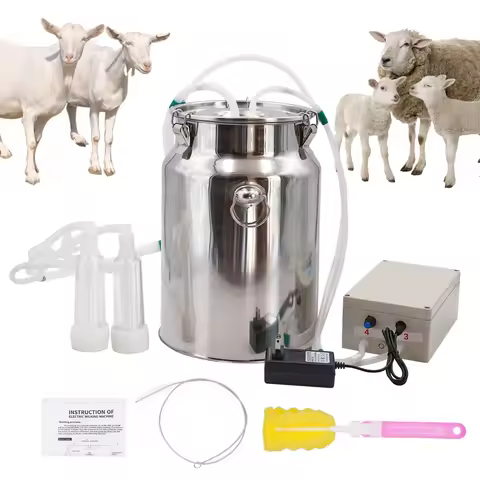 10L Electric Goat Milking Machine 220V Cattle Pulsating Milking Machine Stainless Steel Milker Bucke
