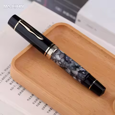 Majohn P139 Piston Resin Fountain Pen Large Capacity #8 F/M All Brass Piston System Writing Gift Pen