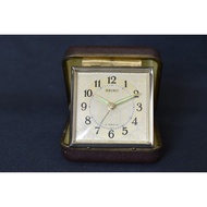 Vintage Seiko Wind-Up Mechanical Travel Alarm Clock 2 Jewels, Works