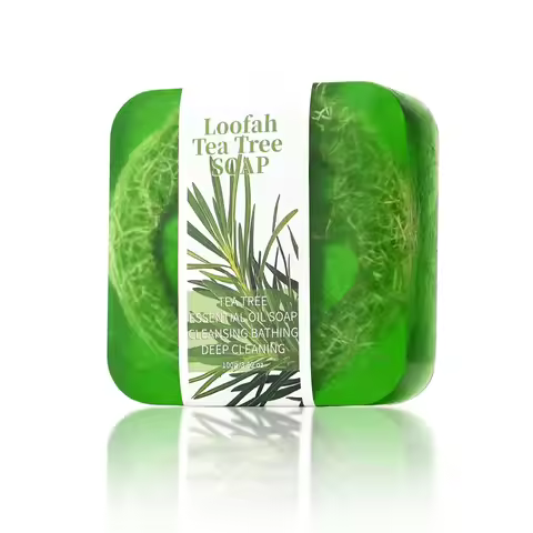 S+100g Tea Tree Loofah Soap Adult Glycerol Herbal Natural Silk Melon Moisturizing Whitening Facial C