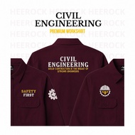 MERAH Heerock.id Workshirt - Civil Engineering - Civil Engineering - Maroon Red