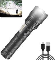 Rechargeable LED Flashlight 50000 Lumens, Powerful High Lumen Tactical LED Torch, High Power Torch,