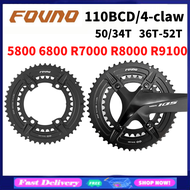 FOVNO 110BCD 50/34T 110bcd จานจักรยานเสือหมอบ4-Claw ดิสก์เกียร์ความเร็วคู่สำหรับ SHIMANO 5800 6800 R