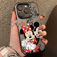Love Disney Mickey Minnie Mouse IMD Phone Case For Samsung Galaxy S23 FE S24 S23 S22 S21 Ultra Plus S20 S21 FE Note 20 Ultra Fashion Silver Shockproof Hard Cover