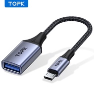 TOPK A10 Micro to USB Adapter OTG Cable Type C Male to USB 2.0 Female Cable Adapter for Samsung S6 Tablet Android USB 2.0