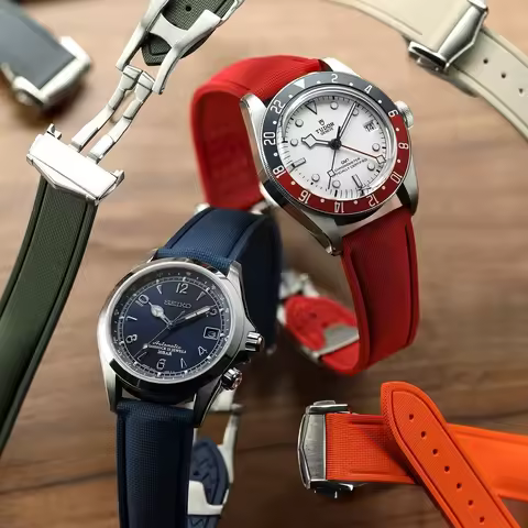 Premium Sweatproof Durable Quick Release FKM Rubber Watch Strap 20 21 22mmFor Omega Seamaster De Vil