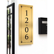 Singapore HDB Door Signage Vertical Silver Hdb Unit Number Signage Stainless Steel Door Unit Number 
