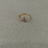 cincin jari2 mata 3 merah putih 1/2 gram emas muda