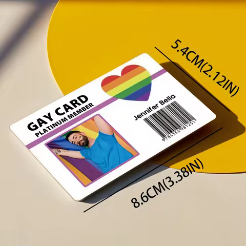 Custom Photo Gay Id Card, Custom Gay Lifetime Membership Card, Custom Lgbt Pride Card, Lifetime Memb