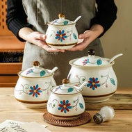 Chinese Style Lard Jar Ceramic Seasoning Jar Household High Temperature Resistant Chili Oil Jar Oil 