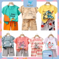 🐳(3 Bulan–5 Tahun) Set Pakaian Bayi Comel Lengan Pendek Unisex Cotton Short Sleeve Cute Baby Boy Shi