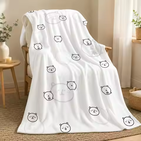 Joke Bear Cartoon Bear Art Throw 240g flannel blanket, suitable for sofas, beds, offices, exquisite 
