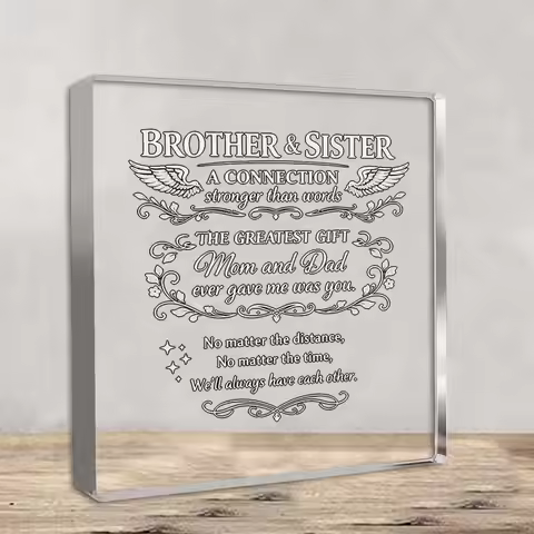 Acrylic Butterfly Sibling Quote Sign Flower Vine Memorial Plaque Retro Home Decor