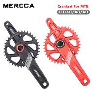 MEROCA Mountain Bike Crank 32T 34T 36T 38T 170MM Aluminum Alloy Hollow Crank Arm MTB GXP Crankset wi