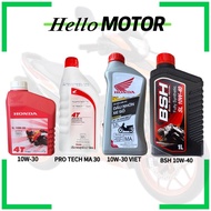 HONDA MINYAK HITAM LUBRICANTS 4T 10W30 1L PRO TECH MA 30 THAILAND 10W30 FULLY SYNTHETIC 1.2L BSH 10W