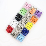 10 Colors Metal Sewing Buttons Hollow Solid Press Studs Snap Fasteners for Clothes Bags