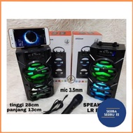 Speaker Bluetooth Portabel Lr F-2022 + Mic Karaoke Kabel / Speaker