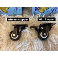 (2 inch) 1pcs Heavy Duty Swivel Rigid Brake PU Castor Caster Rubber Roller Trolley Furniture Wheel