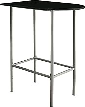 Monarch Specialties Space Saver Bar Table, 24-Inch by 36-Inch, Black/Silver Metal