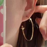 Punk Style Vivienne*Westwood Large Circle Line Earrings Circle Cold Wind Earrings Earrings