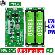 Type-C 15W 3A 18650 Lithium Battery Charger Module DC-DC Step Up Booster UPS Power Supply / Converte