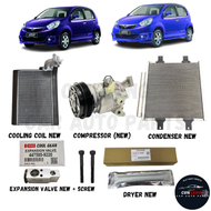 📣JIMAT SET📣PERODUA MYVI 1.0 / 1.3 CC / MYVI LAGI BEST FULL SET AIRCOND PARTS COMPRESSOR CONDENSER CO