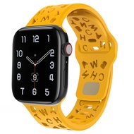 Soft Letter ซิลิโคน สายนาฬิกา For apple watch ultra 49mm apple watch series 8 7 6 5 4 สาย 41mm 45mm 44mm 42mm 38mm 40mm Ultra 49mm สาย apple watch 41mm 45mm สายนาฬิกาข้อมือสำหรับ