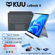 KUU 2K Touch Screen 12.6-Inch Intel Core I7-1165G7 Windows 11 16GB DDR4 512GB PCIE 2 in 1 Laptop Fingerprint Camera Tablet Computer