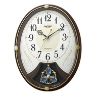 RHYTHM Wall Clock Radio Controlled Melody Clock Small World Lily N