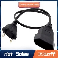 European 2Prong Male to Female Power Extension Cord, VDE Certificated Copper Cable(0.5M)