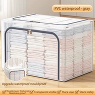 【READY STOCK】waterproof moistureproof transparent clothing storage box foldable large capacity quilt