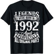 Men's cotton T-shirt Vintage 33th Birthday Decorations Vintage 1992 33 Years Old T-Shirt Print on De