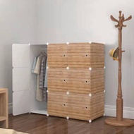 9 CUBE LINE BROWN 9C Almari Karton DIY Children Cartoon Cabinet Wardrobe Foldable Rack Cupboard Cabi