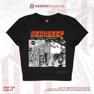 KATUN NORACY.STUDIOS - CROP TOP NECKDEEP PEACE AND PANIC | ROCK MUSIC METAL BAND | GRUNGE CROPTOP BL