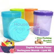 1300ml Multipurpose Rotating Plastic Jar Airtight Container