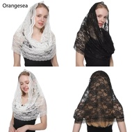 Orangesea Elegant Lace Flower Veil Women Catholic Church Mantilla Veil Party Accessories