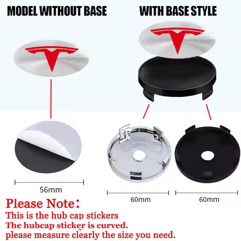 4pcs Car Wheel Center Hub Caps Stickers Auto Emblem Wheel Center Cap For Tesla Model 3 Model S Model