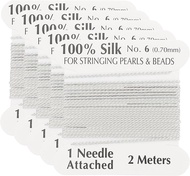 PATIKIL Silk Cord Thread 5 Pcs Pure Silk Beading Thread Cord Size 0.7 mm with The Knotting Pearls Ne