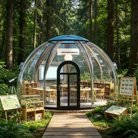 Starry Sky Glamping Bubble Dome House Tent 3m 5m 8m Polycarbonate Transparent Prefab Geodesic Dome f